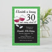Invitation Amusant 30ème anniversaire fête du vin (Debout devant)