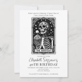 Invitation Amusant 40e anniversaire Gothique Tarot Noir (Devant)