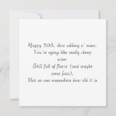 Invitation Amusant 50e anniversaire Voeux pour frères et soeu (Dos)