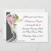 Invitation Amusant 50ème anniversaire Invitation, Roses roses (Dos)