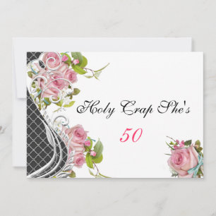 Invitation Amusant 50ème anniversaire Invitation, Roses roses