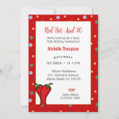 Invitation Amusant 70ème Red Hot Pepper fête d'anniversaire (Devant)