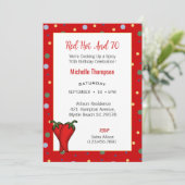 Invitation Amusant 70ème Red Hot Pepper fête d'anniversaire (Debout devant)