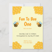 Invitation Amusant À Bee Bumble Bee Anniversaire (Devant)
