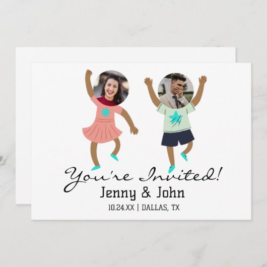 Invitation Amusant Ajouter photo Customisée mariée et Mariage (Devant / Derrière)