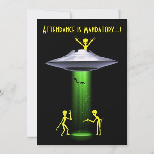 Invitation Amusant Alien 🎅 🛸 UFO fête d'Halloween (Devant)
