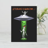 Invitation Amusant Alien 🎅 🛸 UFO fête d'Halloween (Debout devant)
