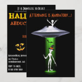 Invitation Amusant Alien 🎅 🛸 UFO fête d'Halloween (Devant / Derrière)