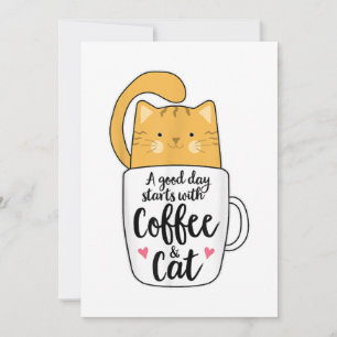 Invitation Amusant Amoureux des chats de Mug de café orange