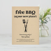 Invitation Amusant Amusant Gratuit BBQ Fête de réchauffement  (Debout devant)