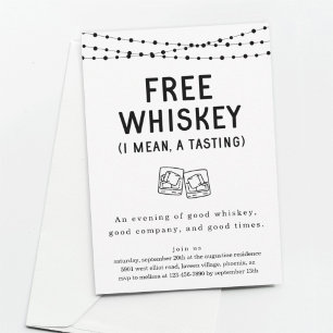 Invitation Amusant Amusant Gratuit Whiskey Tasting Party Invi