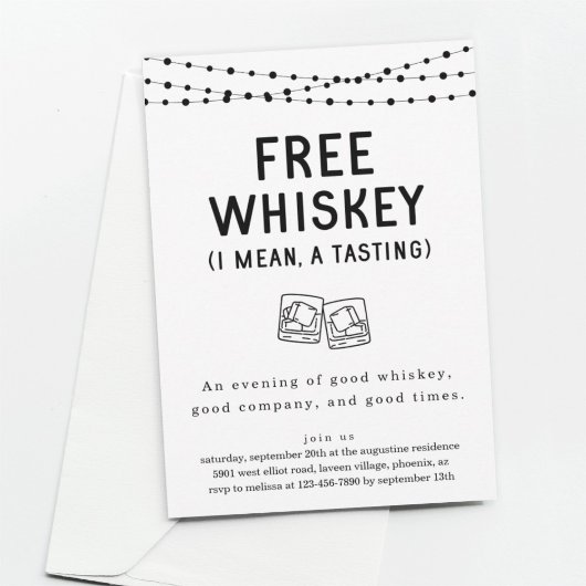 Invitation Amusant Amusant Gratuit Whiskey Tasting Party Invi