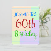 Invitation Amusant, Basic "60th Birthday" Anniversaire Invita (Debout devant)