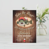 Invitation Amusant Bass fish Reel Amusant Anniversaire (Debout devant)