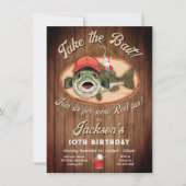 Invitation Amusant Bass fish Reel Amusant Anniversaire (Devant)