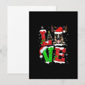 Invitation Amusant berger allemand chien arbre de Noël lumièr (Devant / Derrière)