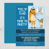 Invitation Amusant Big Horse et fête d'anniversaire de Little (Devant / Derrière)