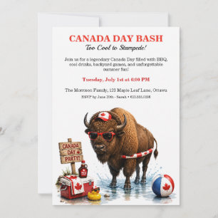 Invitation Amusant bison canadien fête du Canada BBQ de jardi