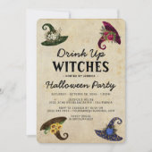 Invitation Amusant 'Boire des sorcières' Fête d'Halloween adu (Devant)