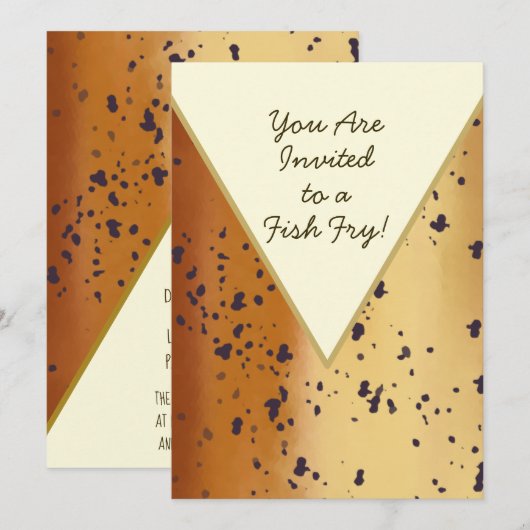 Invitation Amusant Brown truite Motif moderne poisson frit (Devant / Derrière)