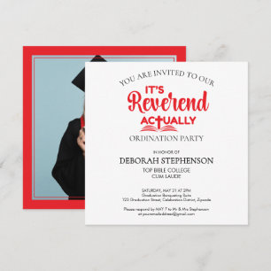 Invitation Amusant C'EST RÉVÉREND EN FAIT Fête d'ordination
