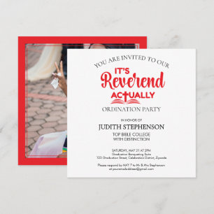 Invitation Amusant C'EST RÉVÉREND EN FAIT Fête d'ordination