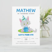 Invitation Amusant Chat Party Kitten Ballons Anniversaire de (Debout devant)