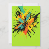 Invitation Amusant Colorful Paintball Splatz Green Party (Dos)