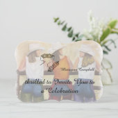 INVITATION AMUSANT COWGIRLS PERSONNALISABLE (Debout devant)