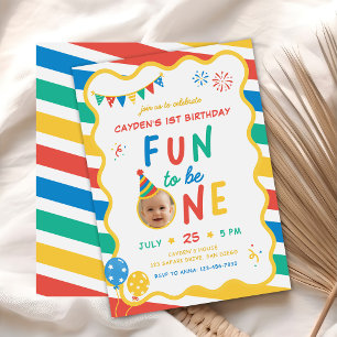 Invitation Amusant d'être un garçon coloré 1er anniversaire