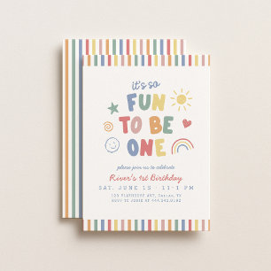 Invitation Amusant d'être un garçon Coloré 1er anniversaire