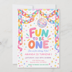 Invitation Amusant d'être UNE Boule Disco Colorée Premier Ann