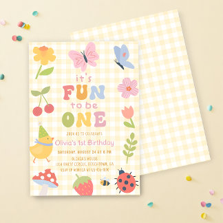 Invitation Amusant d'être une fille colorée1er anniversaire