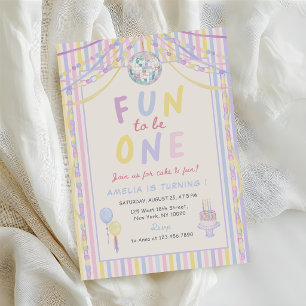 Invitation Amusant d'être une fille colorée pour son 1er anni