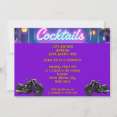 Invitation Amusant Drive-in Cocktail Bar Birthday Biker Coupl (Dos)