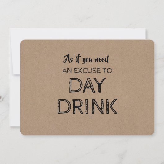 Invitation Amusant(e) domestique Proposition Jour Boire Excus (Devant)