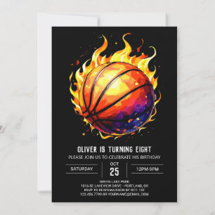 Invitation Amusant Editable Elegant Basketball Anniversaire