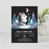 Invitation Amusant Elegant Wolf Anniversaire (Debout devant)