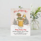 Invitation Amusant Elfed Up Bière Fête de Noël (Debout devant)