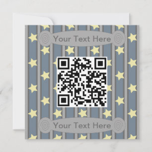 Invitation Amusant et fantaisiste Yellow Star QR Code
