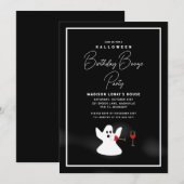 Invitation Amusant Fantôme Halloween Booze Anniversaire (Devant / Derrière)