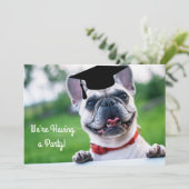 Invitation Amusant French BullDog Photo Party (Debout devant)