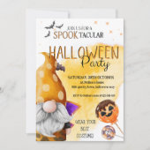 Invitation Amusant gnome orange spottacular enfants halloween (Devant)