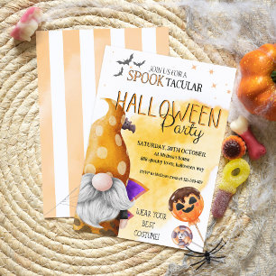 Invitation Amusant gnome orange spottacular enfants halloween