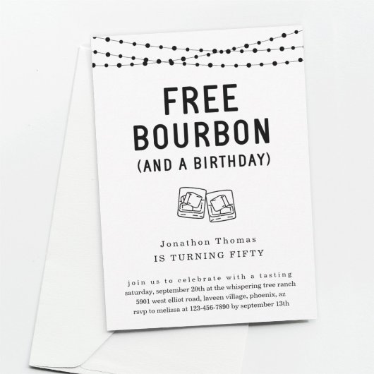 Invitation Amusant Gratuit Bourbon Anniversaire Fête Invitati