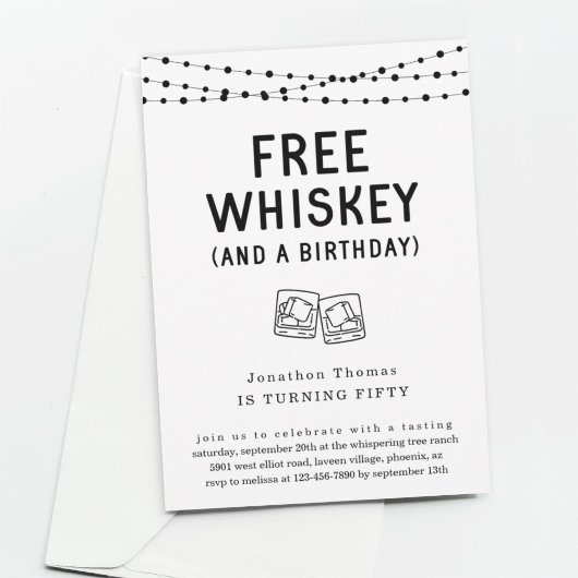 Invitation Amusant Gratuit Whiskey Anniversaire Fête Invitati