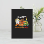 Invitation Amusant Halloween Thanksgiving Noël Joyeux Hallo (Debout devant)
