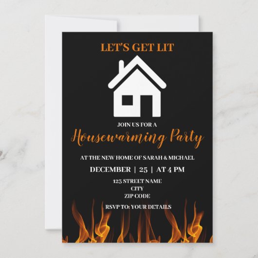 Invitation Amusant Humour Fête du réchauffement du foyer (Devant)