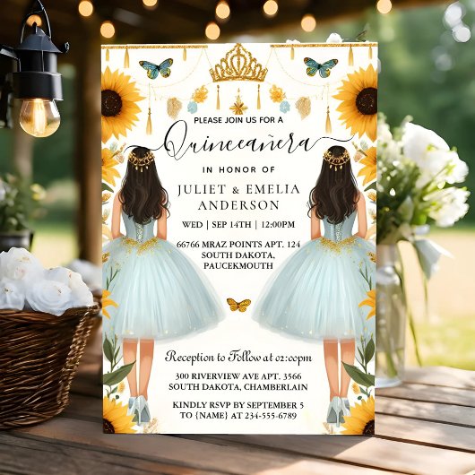 Invitation Amusant Joy Lily Twin Double Joint Quinceanera
