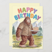 Invitation Amusant Joyeux Anniversaire BigFoot Sasquatch (Devant / Derrière)